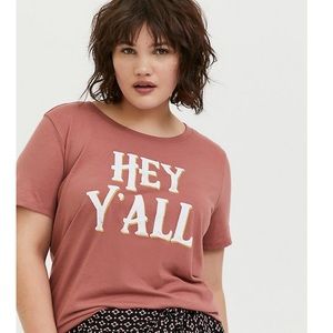HEY Y’ALL ROSE PINK CREW TEE torrid NWT